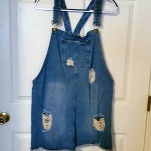 Bib overalls dress denim